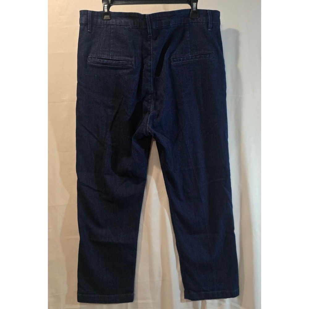 3x1 NYC Dark Wash Denim Belted Button Fly Cropped Pants Size 32 US 12 - Picture 4 of 5